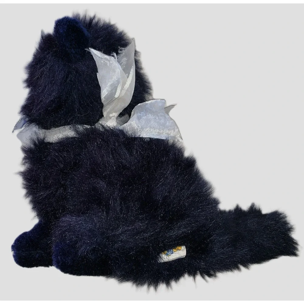 Dakin Midnight Navy Blue Cat Plush Long Hair 12